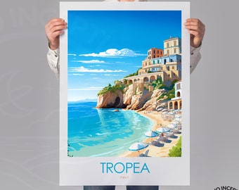 Tropea Beach Print, Italië Reizen Poster Cadeau