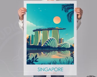 Singapore Print Southeast Asia Travel Poster