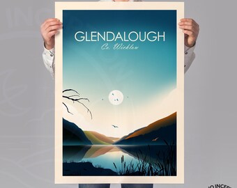 Glendalough County Wicklow Travel Poster Art Print Poster by Studio Inception