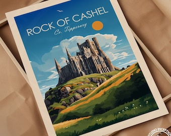 County Tipperary Print, Rock of Cashel Poster, Ireland Art, Travel Art, Home Decor, Personalised Gift, Framed Travel Posters