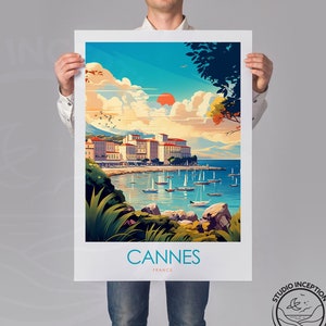 Cannes Travel Print Travel Poster Wall Art Cannes Wall Hanging Home Decor Cannes Gift France Painting