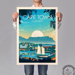 Cape Town Print South Africa Travel Poster Art Print, Poster, Wall Art, Living Room Prints, Travel Gift