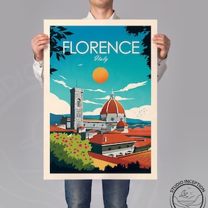 Florence Cathedral Print, Italy Travel Poster Gift