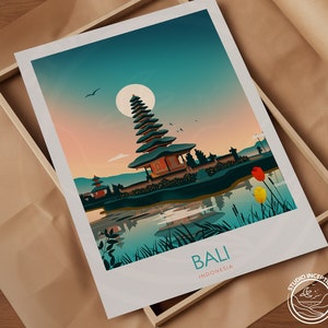 Bali Indonesia Art Print Bali Print Bali Poster Travel Poster, Print, Travel Print, Honeymoon souvenir, Art Prints, Poster Print