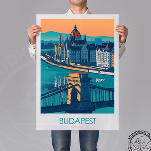 Budapest Print Hungary Poster, Budapest Art, Travel Poster, Travel Prints by Studio Inception
