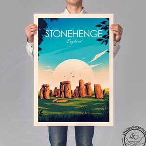 Stonehenge Print - England Travel Poster - UK