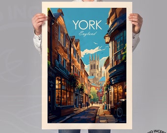 York traditional Travel Print York Travel Poster York Print, York Poster York Gift Wall Art Framed Prints