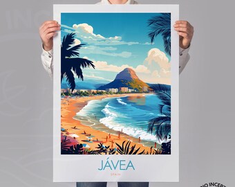Impression minimale de Javea, cadeau de voyage Xàbia art mural Espagne, affiche de l'Espagne, art mural, impressions encadrées