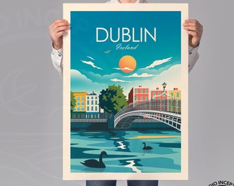 Dublin Travel Print, Ireland, Irish Art