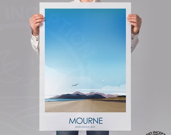 Mourne Mountains Co Down Travel Print, Mourne Mountain, Travel Print, Irish Art, Art Prints, Ireland, Graphic Print, Ireland Poster, Ireland