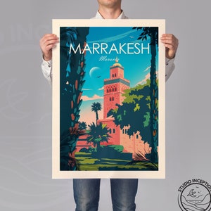 Marrakesh Print Poster Art Morocco Print Poster Travel Gift Travel Poster Africa print