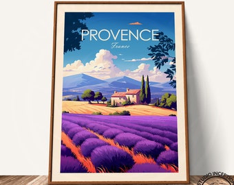 Provence Poster, France Print, Travel Gift, French landscape, Gallery wall art, Home Decor, Gift for travel lovers