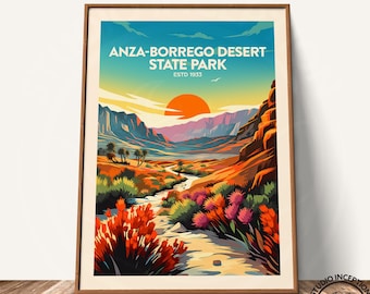 Anza Borrego Desert traditional Travel Print California Travel Poster State Park Print California Poster California Gift Wall Art