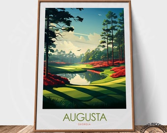 Augusta Golf Print, Augusta Masters, Golf Course Prints, Georgia Travel Print, Golf Gifts, Golfing Art