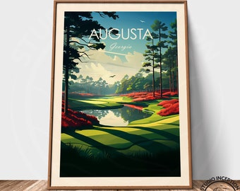 Augusta Print, Augusta National Golf Club Poster, Augusta Masters, Georgia Travel Print, Golf Gifts, Golfing Art