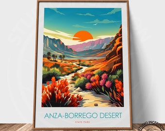 California Print Anza Borrego Desert State Park Poster Travel Gift Colorado Desert Wall Art Home Decor