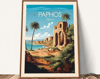 Paphos Print Cyprus Wall Art Wall Hanging Paphos Home Decor Cyprus Travel Gift Travel Poster Travel Print