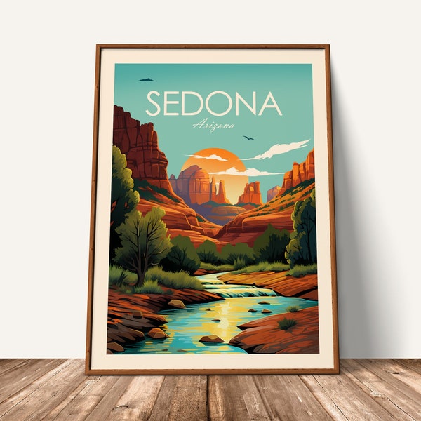 Sedona Travel Print Arizona Art Print Sedona Travel Poster Gift