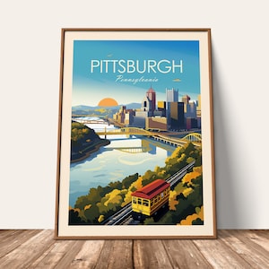 Pittsburgh Travel Print Pittsburgh Ohio Wall Art Pittsburgh Gift Pennsylvania Poster Ohio Wall Hanging Home Décor Wall Art