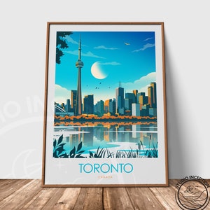 Toronto Skyline travel print - Canada Poster