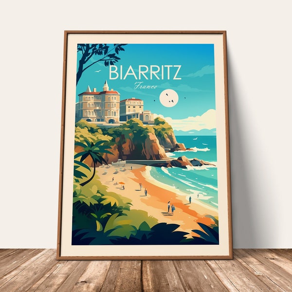 Biarritz voyage impression Biarritz affiche France décoration d'intérieur impression d'art Biarritz art mural cadeau de voyage cadeau d'anniversaire