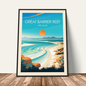 Great Barrier Reef Print Australia Wall Art Great Barrier Reef Travel Poster Home Décor Travel Gift, Wedding Present
