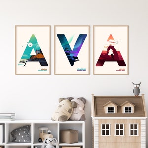 Alphabet Print, Alphabet Poster, National Park Print, Nursery Print, Kids Room Decor, Playroom Decor, Yosemite, Yellowstone, Joshua Tree