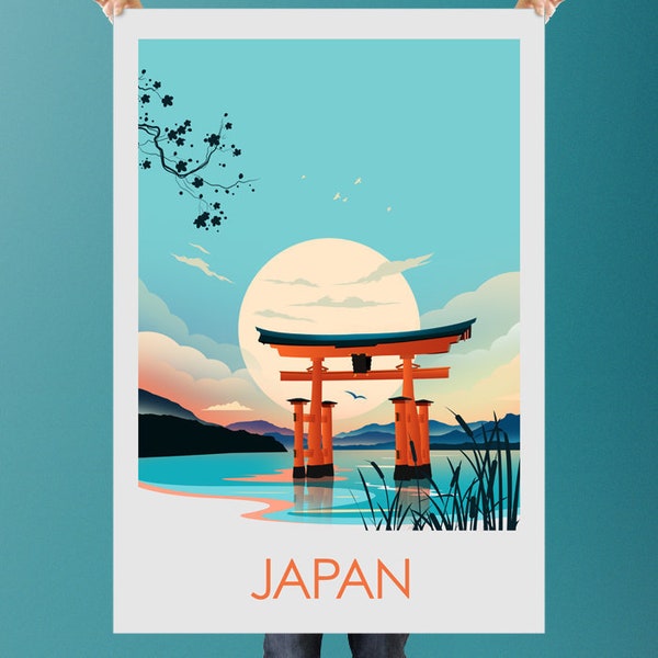 Visit Japan Print - Japan Poster | Travel Poster | Travel Print | Torii Gate