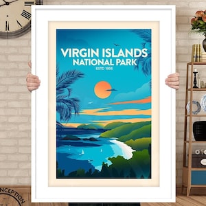 Virgin Islands National Park Travel Print by Studio Inception | National Park Print | Travel Poster