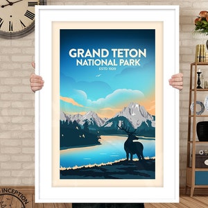Grand Teton Druck | Nationalpark Poster Druck | Reiseposter