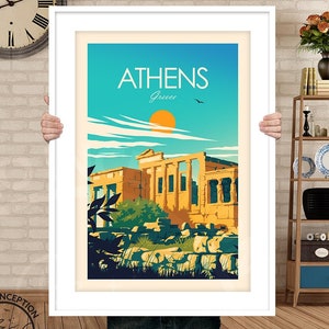 Greece Print, Athens Poster, Acropolis Art Print, Parthenon Poster, Travel Print, Travel Poster, Wall Art, Living Room Prints