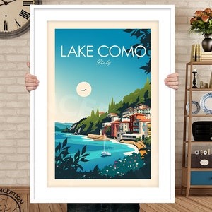 Italy Print - Italy Poster - Lake Como Print | Lake Como Poster - Vintage Travel Poster | Lake Como Art Print | Amalfi Coast Art Print