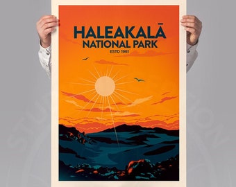 Haleakala National Park Poster, Hawaii Print, National Park Print by Studio Inception (Unframed)