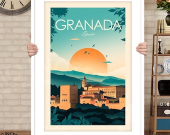 TT75 Vintage Granada Sierra Nevada Spain Spanish Travel Poster Re-Print A4 