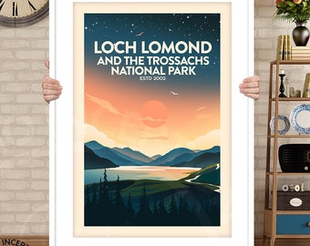 Loch Lomond & The Trossachs National Park Poster Established 2002 edition, Scotland National Park Art Print by Studio Inception