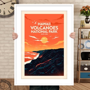 Hawaii Volcanoes National Park Print, Hawaii Poster Print, National ...