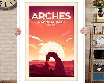 Arches National Park Print Poster Traditioneller Stil, Arches National Park Print von Studio Invention Framing verfügbar
