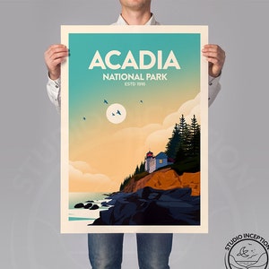 Acadia National Park | National Park Print | Travel Poster |