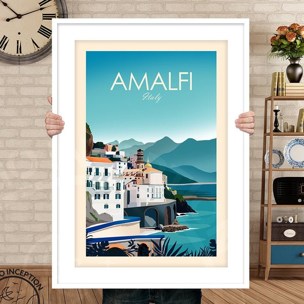 Amalfi Coast Italy Print - Italy Poster | Travel Poster | Travel Print | Amalfi Coast Art Print, Travel Gift, Italy Gift