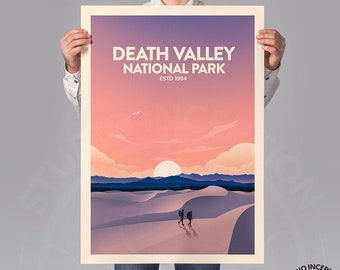 Death Valley Art Print Poster Established 1994 edition, Death Valley National Park Art Print (Traditional Style) by Studio Inception