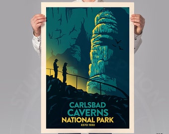 Carlsbad Caverns National Park Poster Print | National Park Print | Travel Poster | Studio Inception