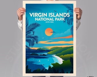 Virgin Islands National Park Travel Print by Studio Inception | National Park Print | Travel Poster