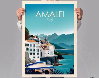 Amalfi Coast Italy Print - Italy Poster | Travel Poster | Travel Print | Amalfi Coast Art Print, Travel Gift, Italy Gift