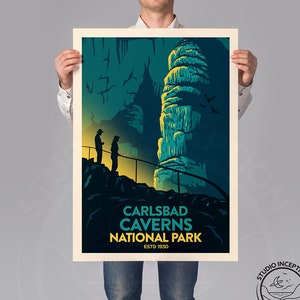 Carlsbad Caverns National Park Poster Print | National Park Print | Travel Poster | Studio Inception