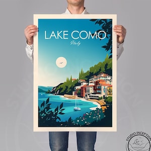 Italy Print - Italy Poster - Lake Como Print | Lake Como Poster - Vintage Travel Poster | Lake Como Art Print | Amalfi Coast Art Print