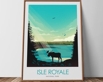 Isle Royale National Park Poster, Travel Print, Art Print, National Park Art, Travel Poster, National Park Print, Poster Print, minimalist