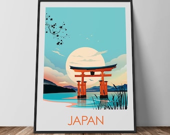 Visit Japan Print - Japan Poster | Travel Poster | Travel Print | Torii Gate