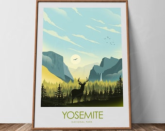 Yosemite poster minimalist poster decor Home Decor Wall art Travel Poster Travel Print National Park Poster Art print Living Room Art