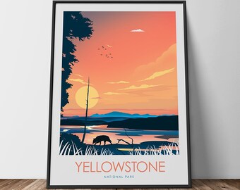 The Wolves of Yellowstone National Park Art Poster Print Minimalist Poster, Print, Film Poster, Art Print Home Decor Wall Art, Poster, Art