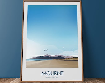 Mourne Mountains Co Down Travel Print, Mourne Mountain, Travel Print, Irish Art, Art Prints, Ireland, Graphic Print, Ireland Poster, Ireland